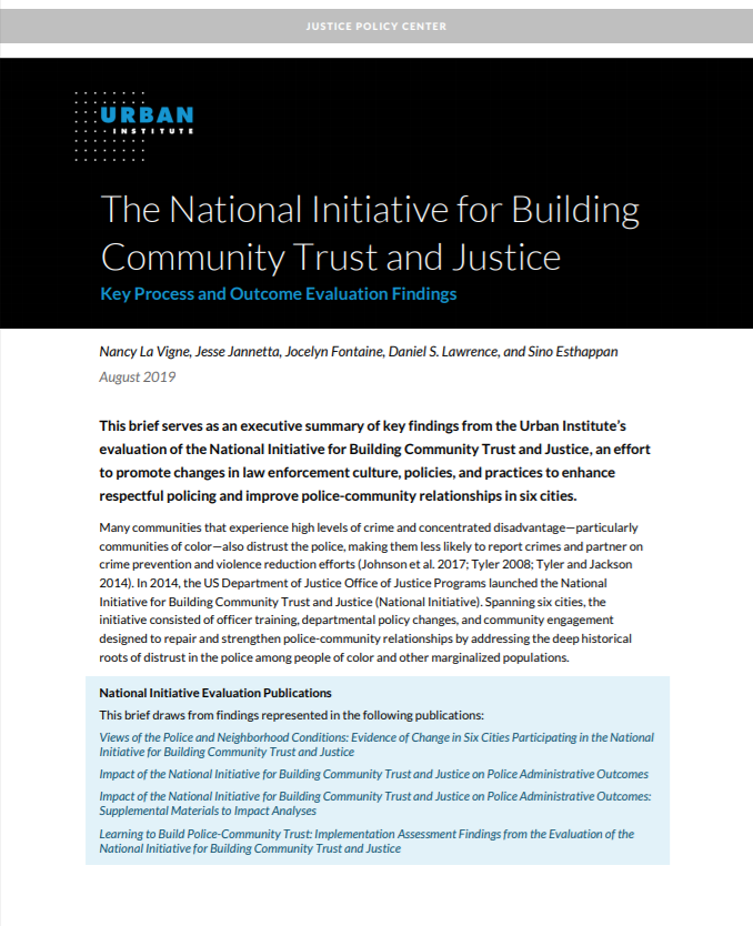 national initiative for building community trust and justice 4 cover